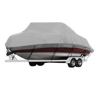 Seamander Boat Cover,23ft-24ft Heavy Duty 600D Waterproof Boat Cover,Fit V-Hull Tri-Hull Fishing Ski Pro-Style Bass Boats, Full Size (Model F: Fits 23'-24'L X 102" Beam Width, Grey)