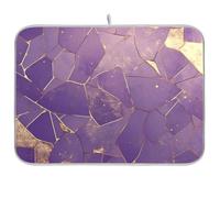 Seamles Golden Purple Marble Reusable Dish Drying mat 18x24 Rectangle Large countertop Drying mat Decorative Home Decor Essentials