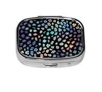 Seamless Animal Leopard Texture Pattern,Meta Pill Box 2 Compartment Medicine Case,Portable Organizer,Rectangle Meta Portable Organizer Pill Box 2562 Compartment Medicine Case