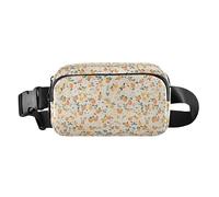 Seamless Asian Traditional Patterns Multipurpose Waist Pack Crossbody Bag with Adjustable Strap for Cycling Hiking Gym, Floral Pattern Orange Fruits, One Size