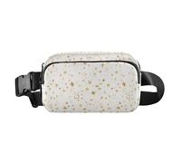 Seamless Asian Traditional Patterns Waterproof Crossbody Bag Waist Packs with Adjustable Strap for Workout Running, Gold Star, One Size