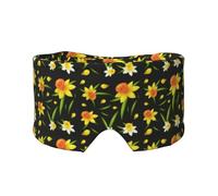 Seamless Background Design with Daffodil Flowers, Full Eye Covers Light Blocking Eye Mask Sleep Eye and Ear Muffs