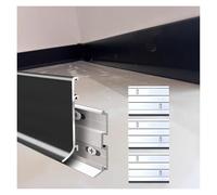 Seamless Black Aluminum Baseboard Molding Trim - 125cm Skirting Protector for Flat Tile, Wood - Ideal for Kitchen, Bathroom(60pcs)