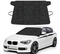 Seamless Black Leopard Print, Car Windshield Cover, Protective Windscreen Cover - Snow Ice Sun UV Dust Water Resistant - Fit for Most Cars