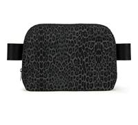 Seamless Black Leopard Print, Travel Bum Bag Square Waist Bag Casual Chest Bag Fanny Pack for Men Women