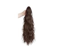 Seamless Blending Synthetic High Ponytail Wig Braid Wavy Clip-on Simulation Hair Increases the Volume Stunning Look(Dark Brown)