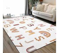 Seamless boho rainbows terracotta colors Neutral Area Rugs Living Room Large 160x230 cm Washable Vintage Soft Rug Modern Non Slip Floor Carpet Mat for Bedroom Kitchen Dining Room