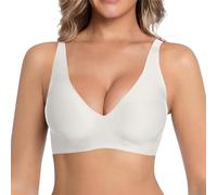 Seamless Bra Bras for Womens Jelly Wireless Seamless Bra Solid Color Push Up Bras Comfort Sleep Bralettes T-Shirt Comfortable Wireless T Shirt Comfy for Women UK Push Up Large Breasts