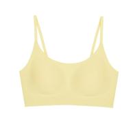 Seamless Bra Without Underwire Women Bralette Padded Comfortable No Underwire T-Shirt Bra Pull-on Bra Crossback Comfortable Soft Bustier Yoga Set Women Clothing, yellow, One Size