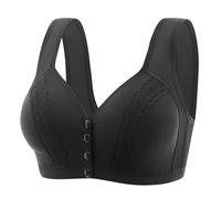 Seamless Bra -Women's Front Side Buckle Lace Edge Without Steel Ring Movement Seamless Gathering Adjustment Yoga Sleep Large Bra