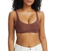 Seamless Bralette for Women Comfort No Show Square Neck Stretch Wireless Bra with Removeable Padding, Chocolate, XL
