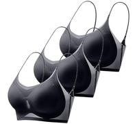 Seamless Bras for Women UK 2026 Super Gather Bra Wireless Push-Up Bra Summer Thin Plus Size Ice Comfort Women's Everyday Sports Bras Full Coverage Scalloped up Soft Bralettes Ladies Sexy Underwear