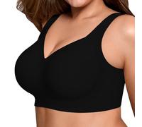 Seamless Bras for Women UK Belvia Adjustable Shoulder Strap Push up Bra No Underwire Full Coverage Everyday Bra Bralette Women's Fashion Black