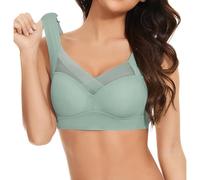 Seamless Bras for Women UK Wmbra Posture Correction Bra for Older Women Comfy Seamless Push-up Wireless Sports Bras Breathable Ergonomic Crossover Lace Bralettes Plus Size Back Support