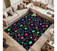 seamless bright neon stars Area Rugs Living Room Large 120x170 cm Washable Vintage Soft Rug Modern Non Slip Floor Carpet Mat for Bedroom Kitchen Dining Room