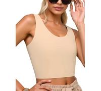 Seamless Chest Binder Women FTM Transgender Invisible Binder Sport Comfortable Swim Bra Pullover Tank Top, Nude, Medium