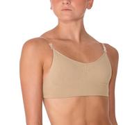 Seamless Clear Back Dance Bra - Nude - Medium