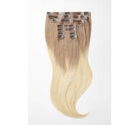 Seamless Clip Extensions - luxury Quality - 9 pieces 120g - 22" - T14/1001 ombre intense natural dark ash blonde & platinum blonde