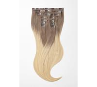 Seamless Clip Extensions - luxury Quality - 9 pieces 120g - 22" - T8/26 ombre hazelnut brown & golden honey blonde