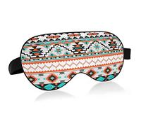 Seamless Colorful Aztec Tribal Enthic Pattern Eye Masks Cover Blocks Light Sleep Mask Shade Cover Blindfold Relaxing Eyeshade Cover with Adjustable Head Strap for Men Women Kids