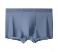 Seamless Comfort Mens Thin Ice Silk Boxer Briefs Ideal for Relaxing at Home or Sleeping (XXL Blue)