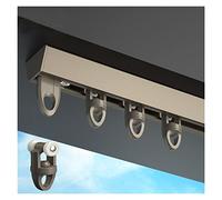 Seamless Curtain Rod System Ultra-Thin Aluminum Alloy Ceiling Mount for Wardrobe Laundry Room or Pavilion Privacy Dividers Adjustable & Stylish Design