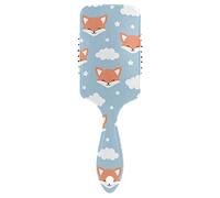 Seamless Cute Orange Foxes Animals White Cloud on Blue Sky Air Cushion Comb Hairbrush Prevent static Snag Tangle for Women Ladies Detaining Separating Shaping Wavy Curly Straight Hair