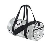 Seamless Cute Panda Cloud Gray Gym Duffel Bag Canvas Travel Weekender Luggage Handbag for Men Women Sports and Overnight