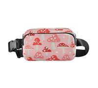 Seamless Design Valentines Day Safari Mushroom Fashionable Waist Pack Crossbody Bag for Men Women Multipurpose Belt Bag with Adjustable Strap for Cycling Hiking Gym, seamless design valentines day