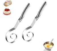 Seamless Dough Whisk, Stainless Steel Bread Dough Whisk for Cooking, Handheld Sour Dough Mixer Bread Making Tool, for Baking Pizza Cake Cookie for Cooking, Dishwasher (2pcs)