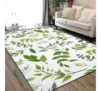 Seamless Eucalyptus palm fern different tree foliage Area Rugs Living Room Large 160x230 cm Washable Vintage Soft Rug Modern Non Slip Floor Carpet Mat for Bedroom Kitchen Dining Room