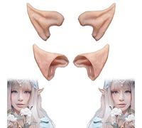 Seamless Fantasy Ear Tips for Role Play Costumes and Themed Party Events, 2-pair,Flesh Tone White Glow in Dark