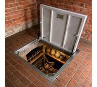 Seamless Floor Hatch Discreet Basement Entry Door, Angled Cellar Door for Ceramic Tile/Hardwood Floor/Concrete, Indoor Outdoor Crawl Space Acess Door Cover(L 48 x W 32 in(122 x 81 cm))