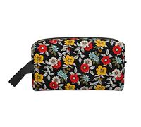 Seamless Floral 1 Travel Toiletries Makeup Organizer Large Capacity Portable Cosmetic Bags for Women Girls