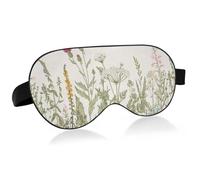 Seamless Floral Herbs and Wildflowers Botanical Pattern Adjustable Sleep Mask Lightweight Blindfold with Fashion Patterns Elastic Hidden Strap Relaxing Light Block 9.45 x 3.9 inch