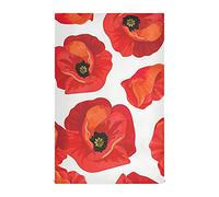 Seamless Floral Red Poppies Summer Floral Pattern on White 1 Pack Polyester Kitchen Dish Towel, Hand Bar Tea Towels with Hanging Loop, Hemmed NapkinTowel Dishtowels Waffle Dishcloths