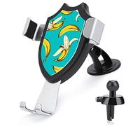 Seamless Fruit Pattern with Yellow Bananas on Turquoise Background Car Phone Mount Stand, Hands Free Cell Mobile Phone Holder, Non-Slip Ultra Stable Universal Fit Automobile Clamp Cradle