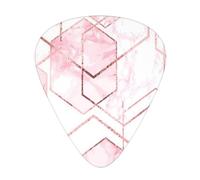 Seamless Geometric Pattern With Gold Glitter Lines And Rose Marble,12 Pcs Guitar Pick,3 Different Thickness Plectrums for Acoustic Guitar Bass Ukulele (0.46mm 0.96mm 0.71mm)