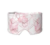 Seamless Geometric Pattern with Gold Glitter Lines and Rose Marble, Full Eye Covers Light Blocking Eye Mask Sleep Eye and Ear Muffs
