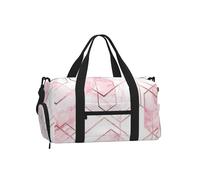 Seamless Geometric Pattern with Gold Glitter Lines and Rose Marble, Handheld Crossbody Sports Luggage Bag, Sports Duffels, Large Capacity Travel Bag for Women and Men