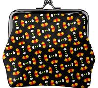 Seamless Geometric Pattern Women's Leather Coin Purse, Small Change Pouch with Kiss-Lock Clasp Closure Buckle Wallet for Girl Gift