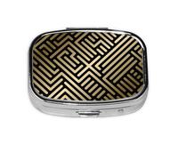 Seamless Geometric Striped Pattern,Meta Pill Box 2 Compartment Medicine Case,Portable Organizer,Rectangle Meta Portable Organizer Pill Box 2551 Compartment Medicine Case