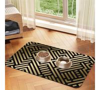 Seamless Geometric Striped Pattern,Waterproof Pet Feeding Mat,PU Leather Placemats for Cat Dog Water Bowl,Food Mats,40x60cm