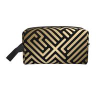 Seamless Geometric Striped PatternLarge Capacity Cosmetic Organizer，Travel Makeup Bag for Women