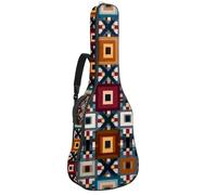 Seamless Geometrical Abstract Pattern Acoustic Guitar Bag Thick Padded, Waterproof Guitar Gig Bag for 40 41 42 Inch Guitars