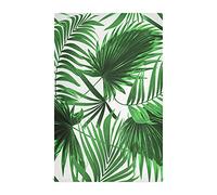 Seamless Green Tropical Palm Leaves on White Background 1 Pack Polyester Kitchen Dish Towel, Hand Bar Tea Towels with Hanging Loop, Hemmed NapkinTowel Dishtowels Waffle Dishcloths