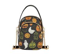 Seamless Halloween Pumpkin and Pattern trendy womens crossbody with multi pockets hand bag for women for wife