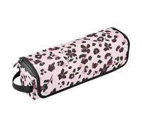 Seamless Hand Drawn Abstract Floral 2 in 1 Hair Tools Organizer and Heat Resistant Mat with Zipper Double-Layer Travel Carrying Case for Curling Iron Straightener Flat Hair Dryer