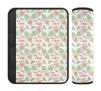 Seamless Hawaiian Fish Pattern Car Seat Covers Belt Pad for Boys Girls Comfort Seat Shoulder Pads for Kids 2 Pack 10 * 7.7in