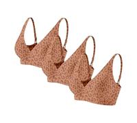 Seamless Jelly Bras for Women 3 Pack Leopard Print Deep V Wireless Push Up Bra Support Full Coverage Non Wired Padded Bras Super Firming Plunge Sports Bralette Comfort Everyday Sleep Tshirt Bra